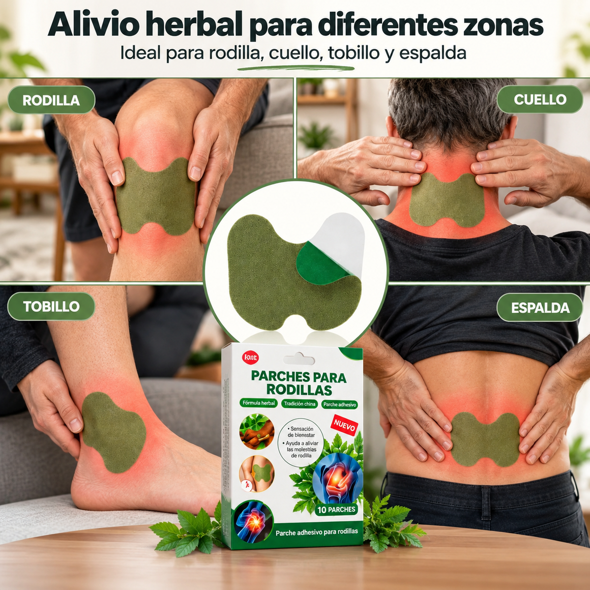 Pack de 10 Parches para el Dolor de Rodilla