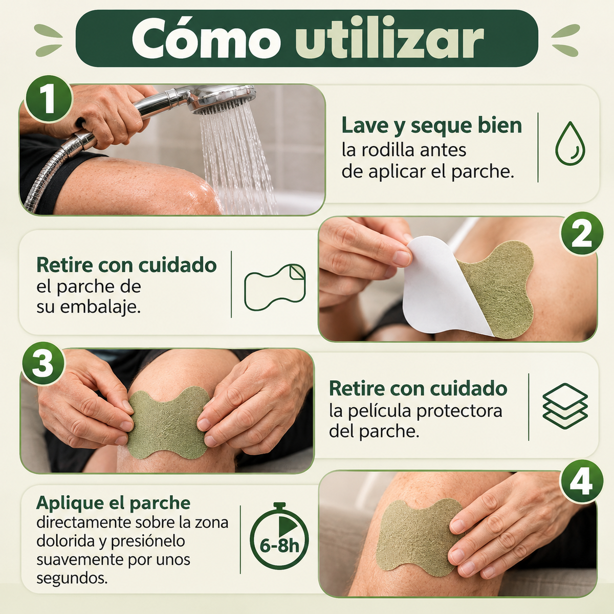 Pack de 10 Parches para el Dolor de Rodilla